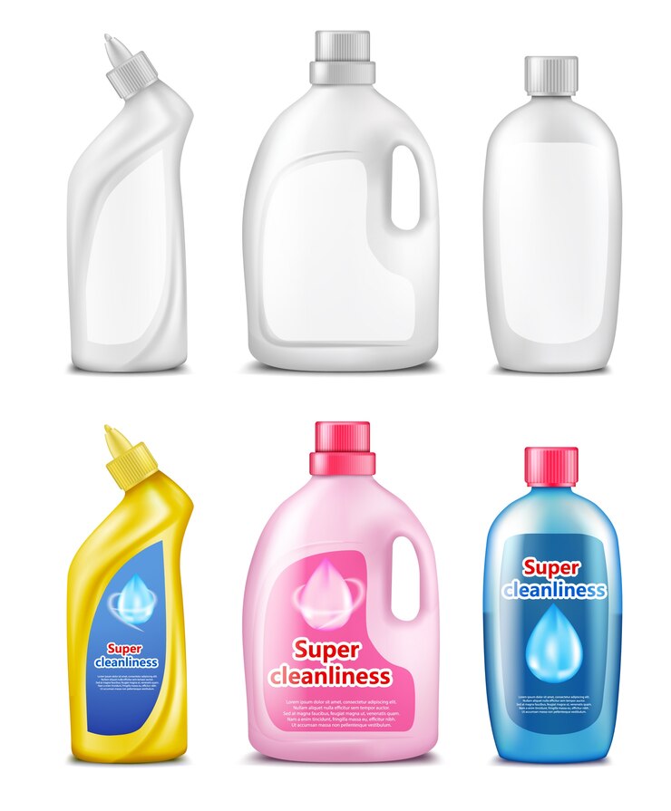 Vector Gratis plastic bottles for cleaning products