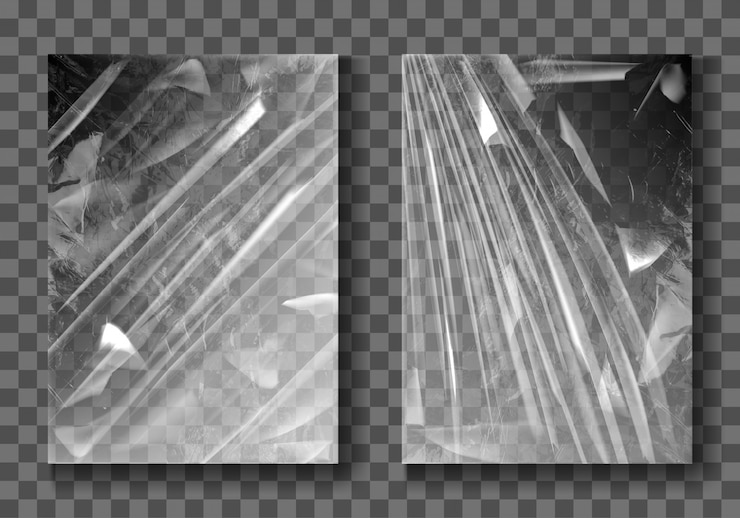 Vector Gratis plastic film, transparent cellophane stretch wrap