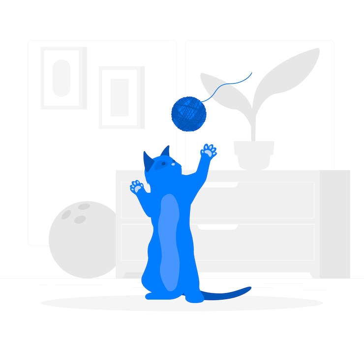Vector Gratis playful cat concept illustration
