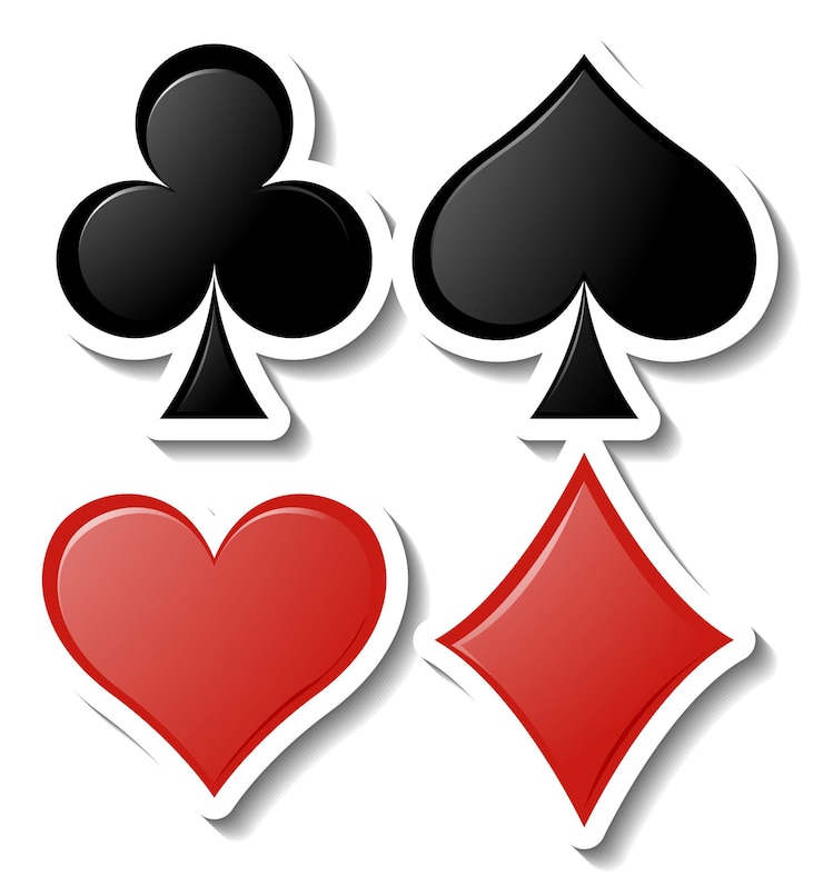 Vector Gratis playing card symbols sticker on white background