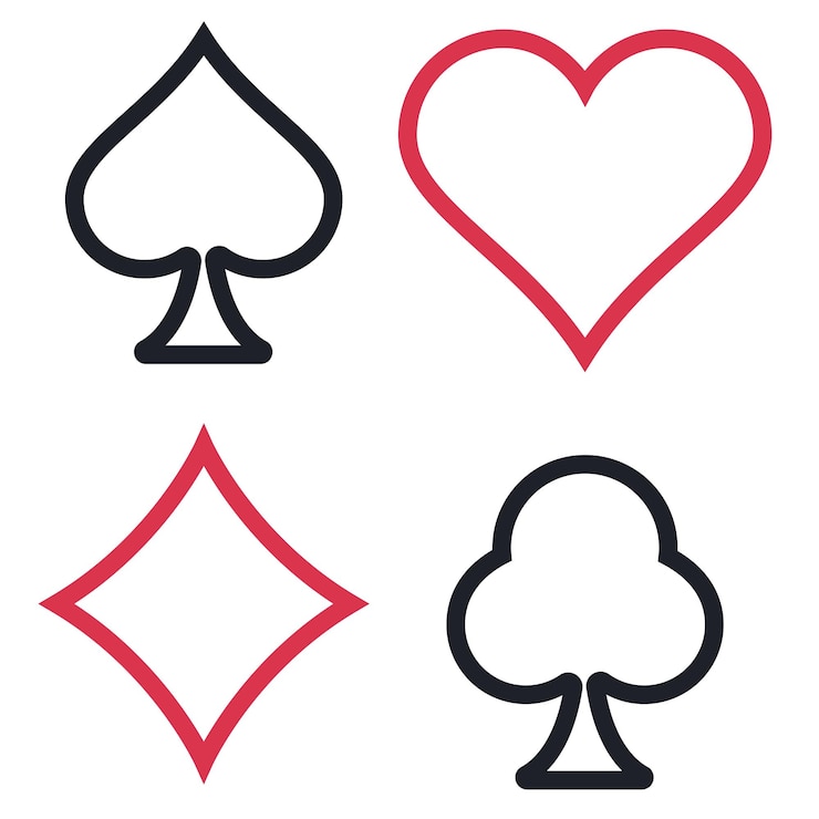Vector Gratis playing cards suits outline
