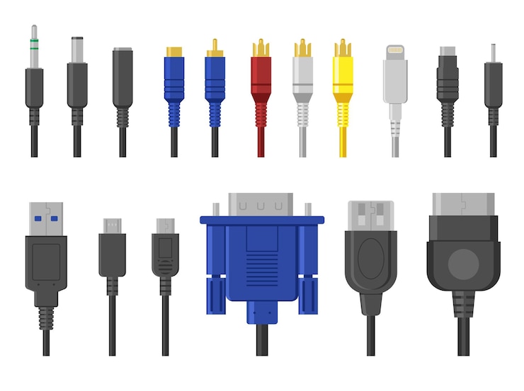 Vector Gratis plug contacts set. cartoon illustration