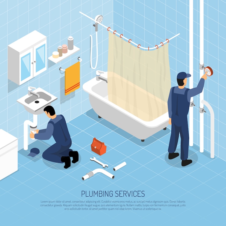 Vector Gratis plumber isometric illustration
