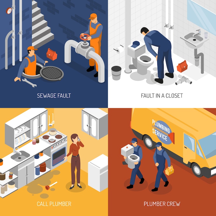 Vector Gratis plumbing service design concept