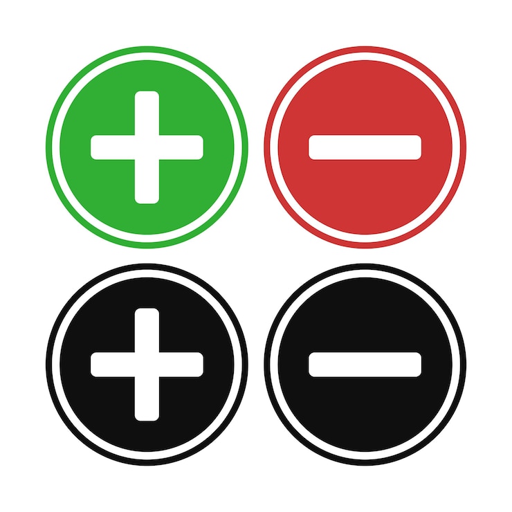 Vector Gratis plus and minus signs set