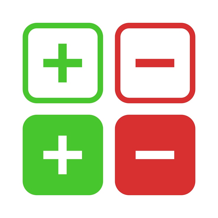 Vector Gratis plus and minus squares set