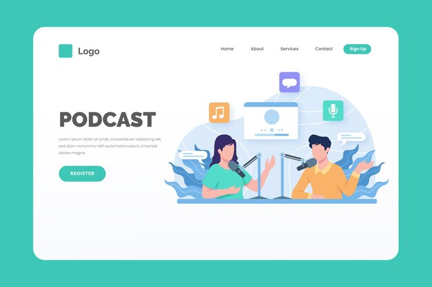podcast landing page template