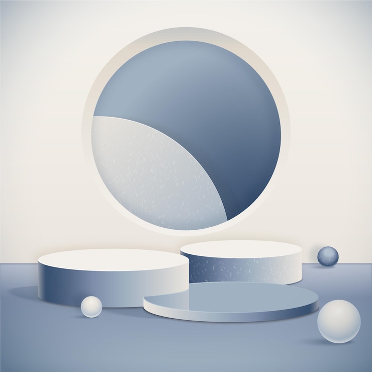 Vector Gratis podium 3d abstrak monokromatik