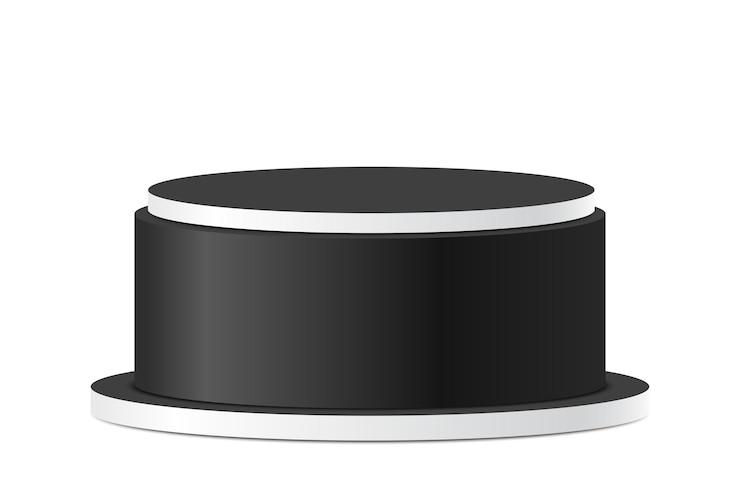 Vector Gratis podium pedestal hitam 3d untuk menampilkan penghargaan presentasi produk