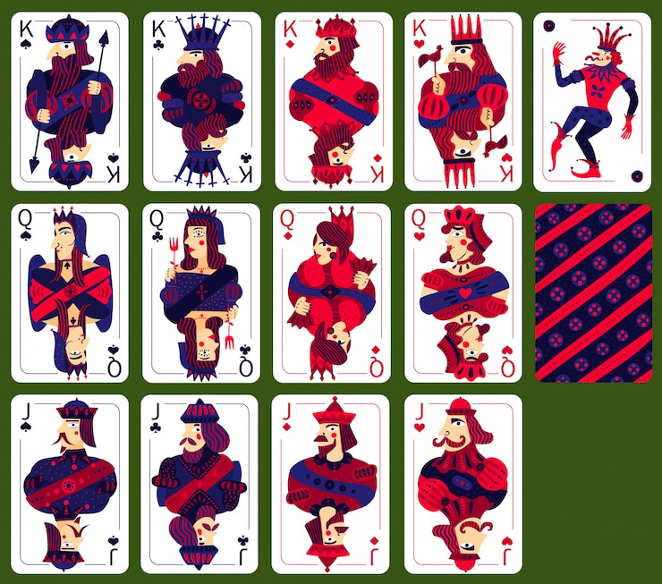 Vector Gratis poker playing high cards set