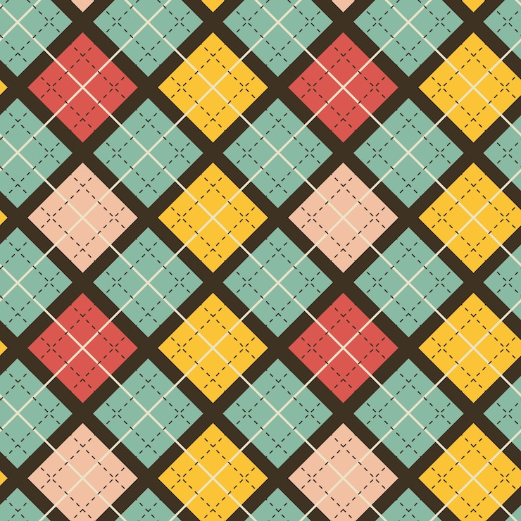 Vector Gratis pola argyle seperti sweter desain datar