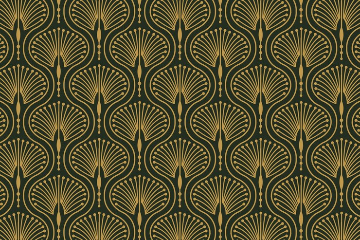 Vector Gratis pola art deco desain datar