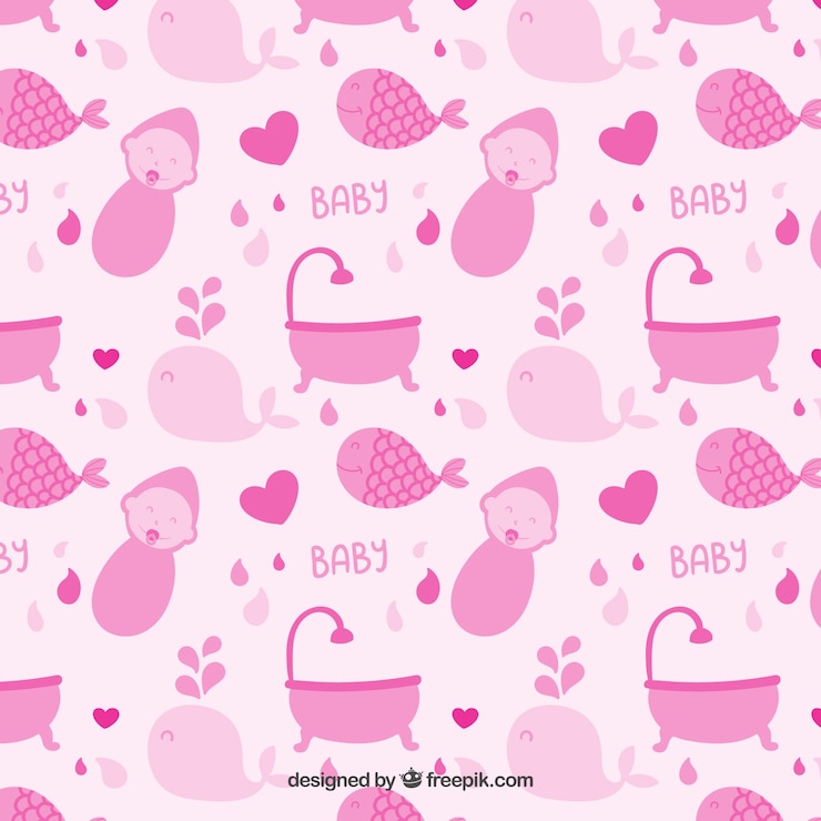 Vector Gratis pola bayi perempuan