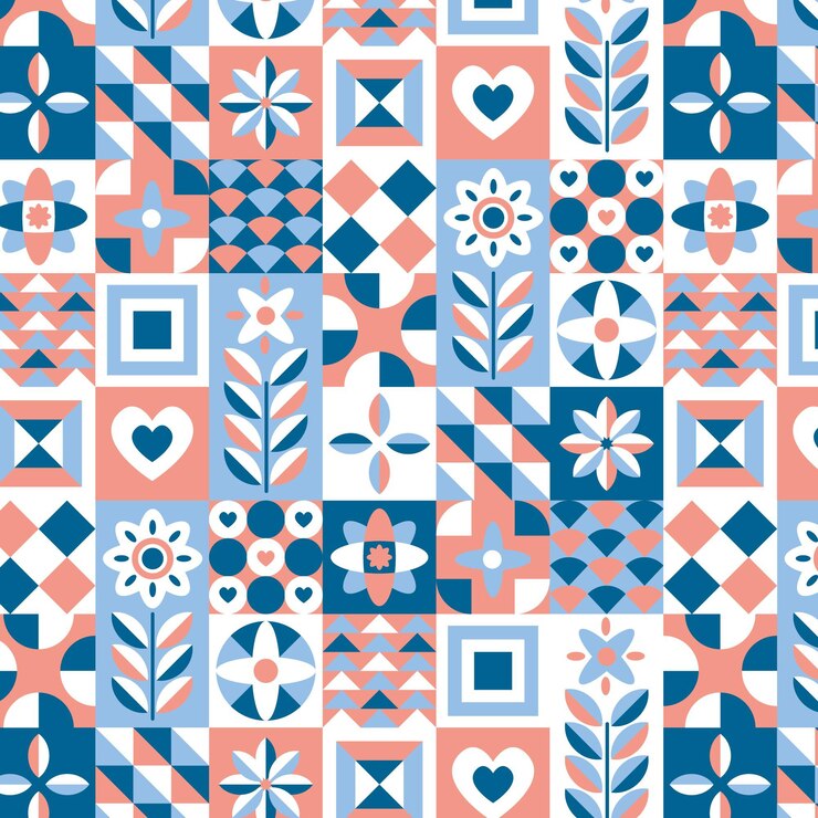 Vector Gratis pola desain scandinavian datar