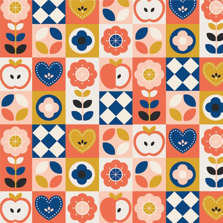 Vector Gratis pola desain scandinavian datar