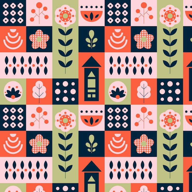 Vector Gratis pola desain scandinavian datar