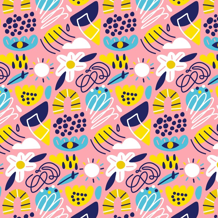Vector Gratis pola doodle abstrak yang digambar tangan