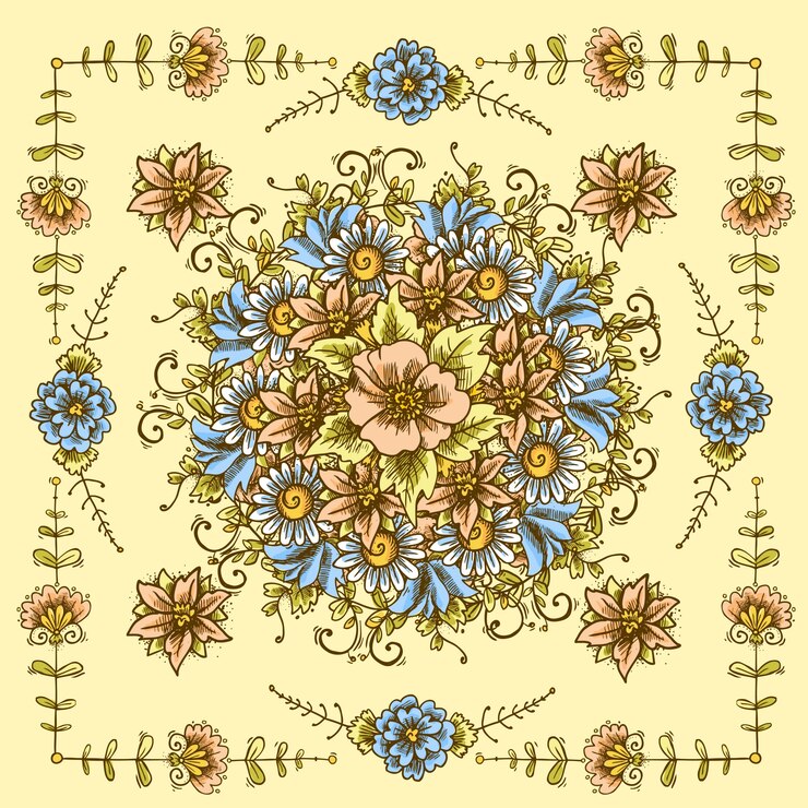 Vector Gratis pola floral vintage