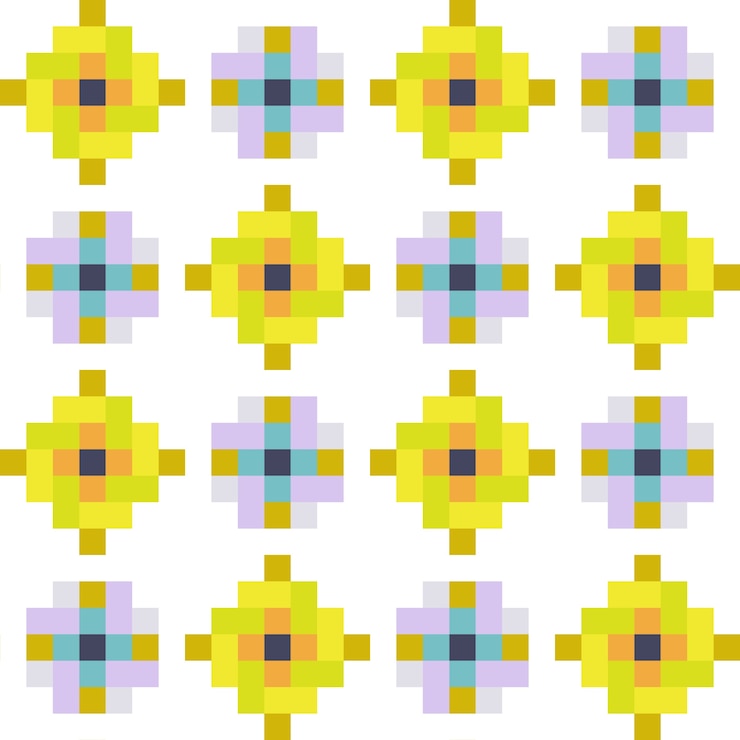 Vector Gratis pola geometris penuh warna desain datar