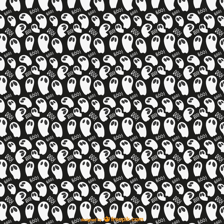 Vector Gratis pola halloween hitam dan putih