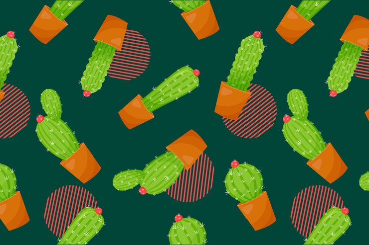 Vector Gratis pola kaktus