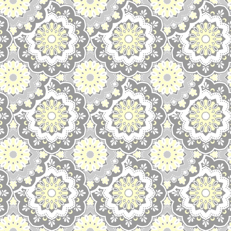 Vector Gratis pola mandala digambar tangan tanpa batas elemen dekoratif vintage