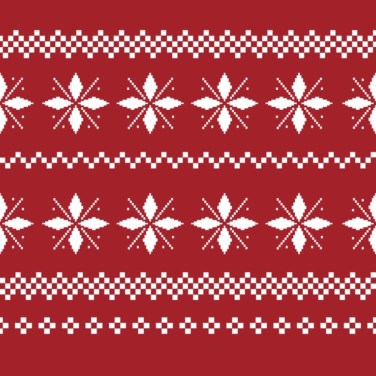 Vector Gratis pola mulus dekorasi natal. sweter jelek