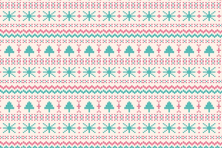 Vector Gratis pola natal rajutan