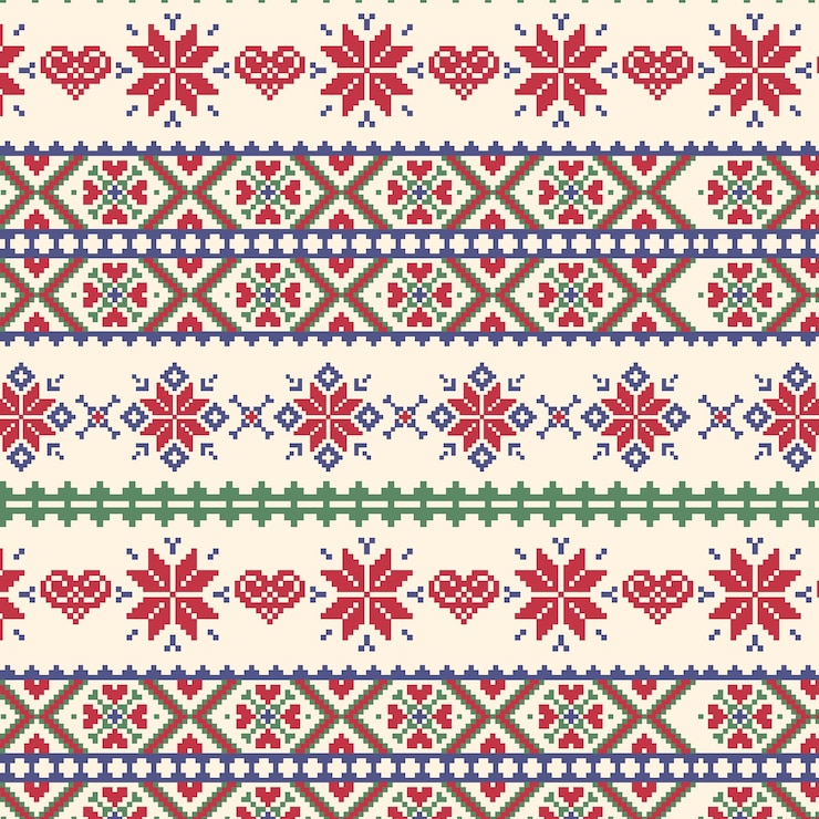 Vector Gratis pola natal rajutan