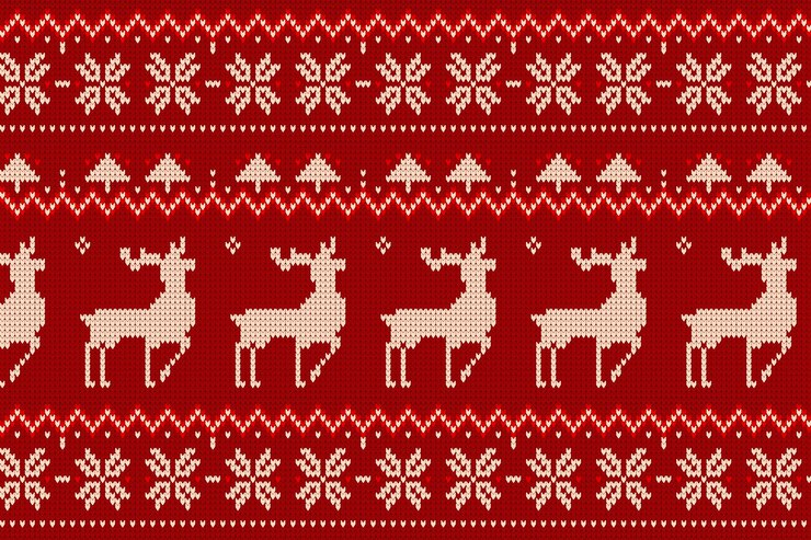 Vector Gratis pola natal rajutan