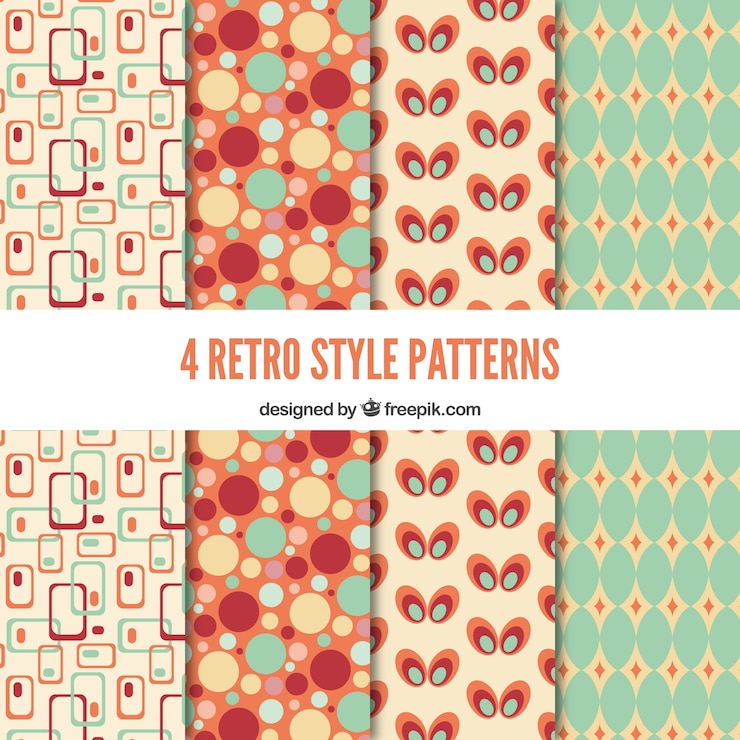 Vector Gratis pola retro berwarna
