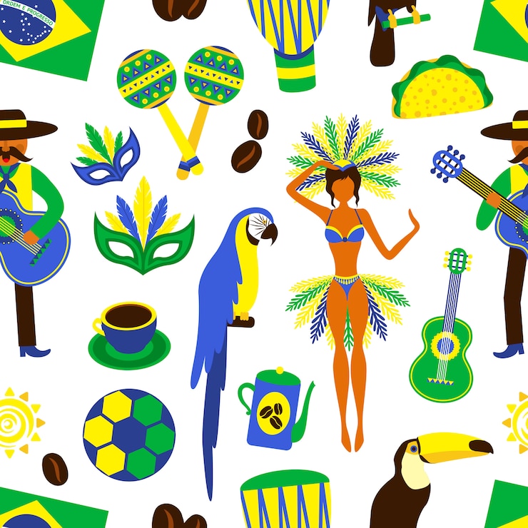 Vector Gratis pola seamless brazil
