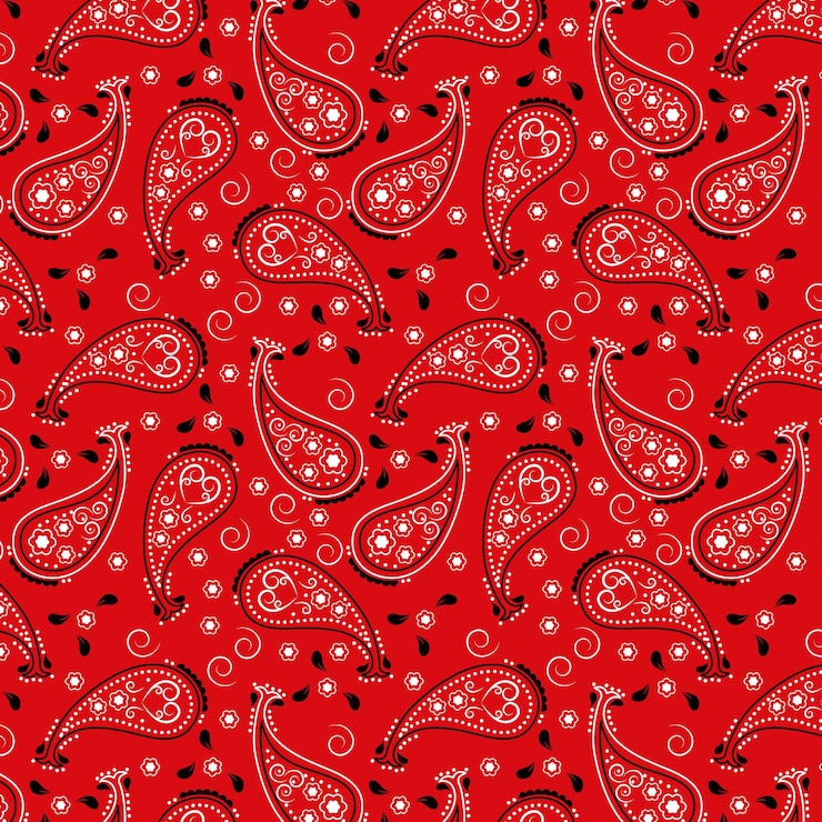 Vector Gratis pola tanpa jahitan bandana paisley merah