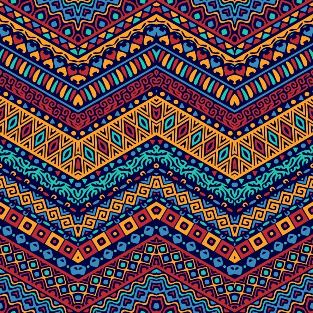 Vector Gratis pola warna penuh dengan ornamen etnik