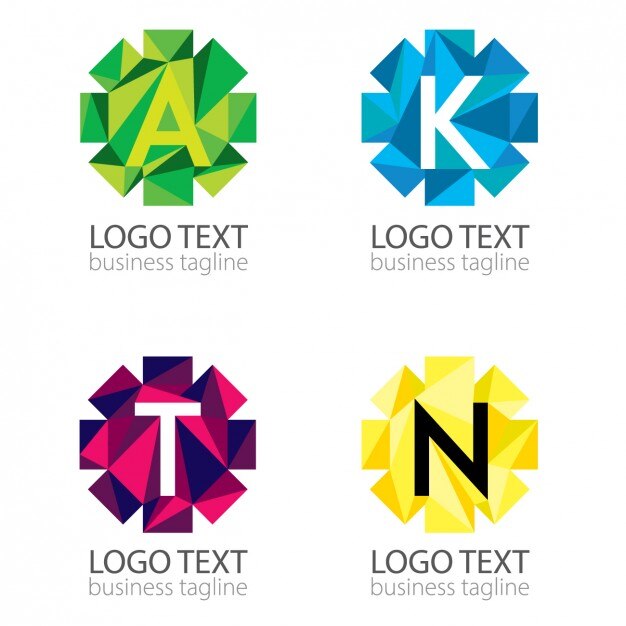 Vector Gratis polygonal abstract logos pack