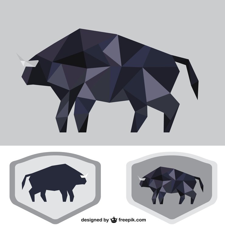 Vector Gratis polygonal black bull