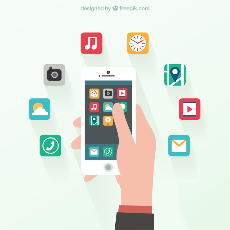 Vector Gratis ponsel cerdas dalam desain datar
