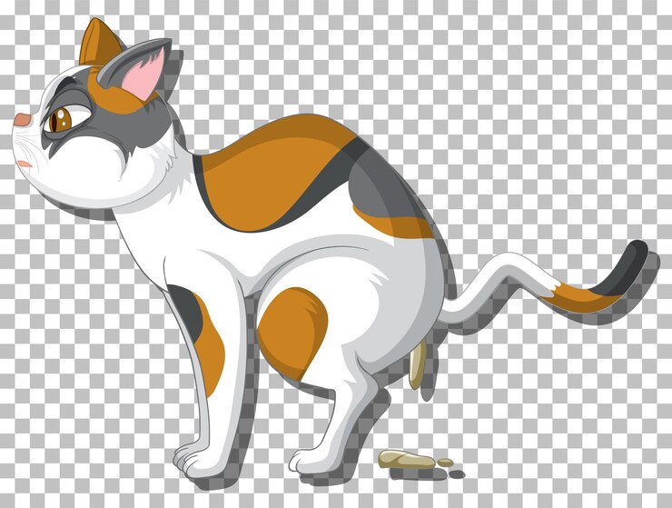 Vector Gratis pooping cat cartoon character