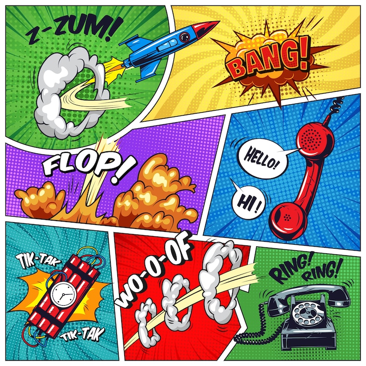 Vector Gratis pop art colorful frames with objects