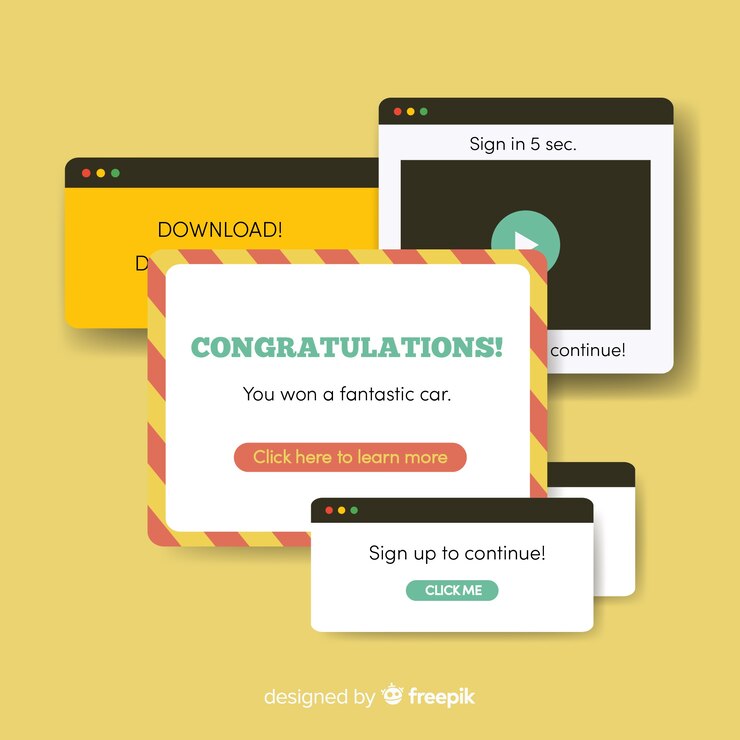 Vector Gratis popup banner collection concept