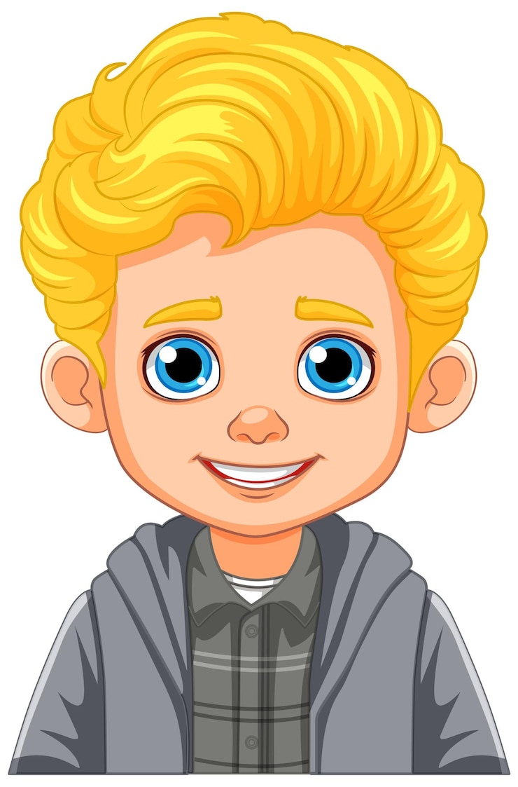 Vector Gratis portrait of a boy with blonde hair and blue eyes