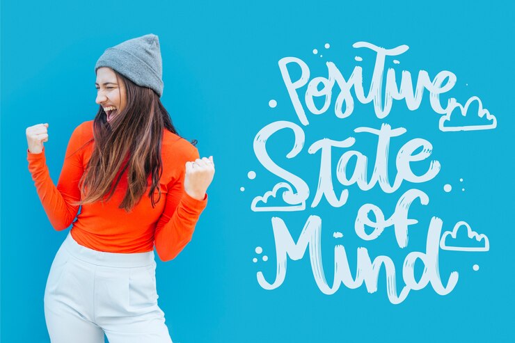 Vector Gratis positive mind motivational lettering