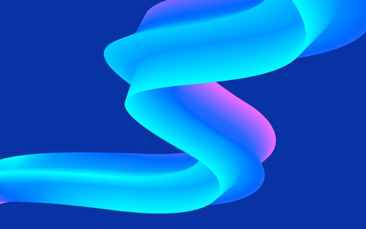 Vector Gratis poster aliran warna-warni modern bentuk cair gelombang dalam latar belakang warna biru desain seni untuk proyek desain anda ilustrasi vektor