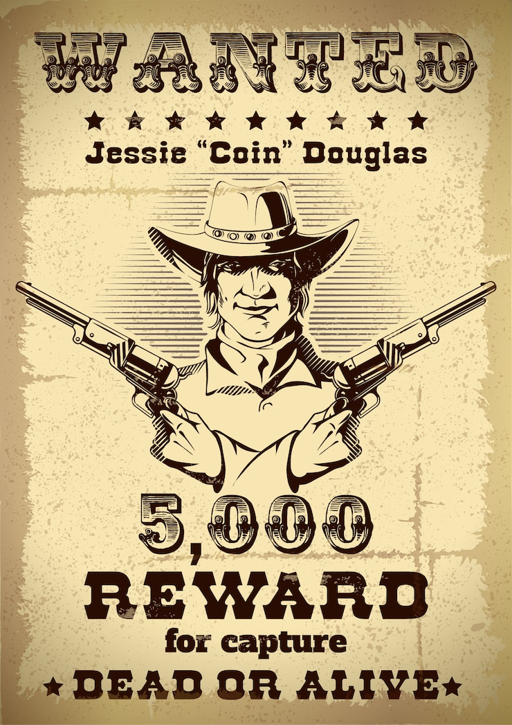 Vector Gratis poster buronan vintage
