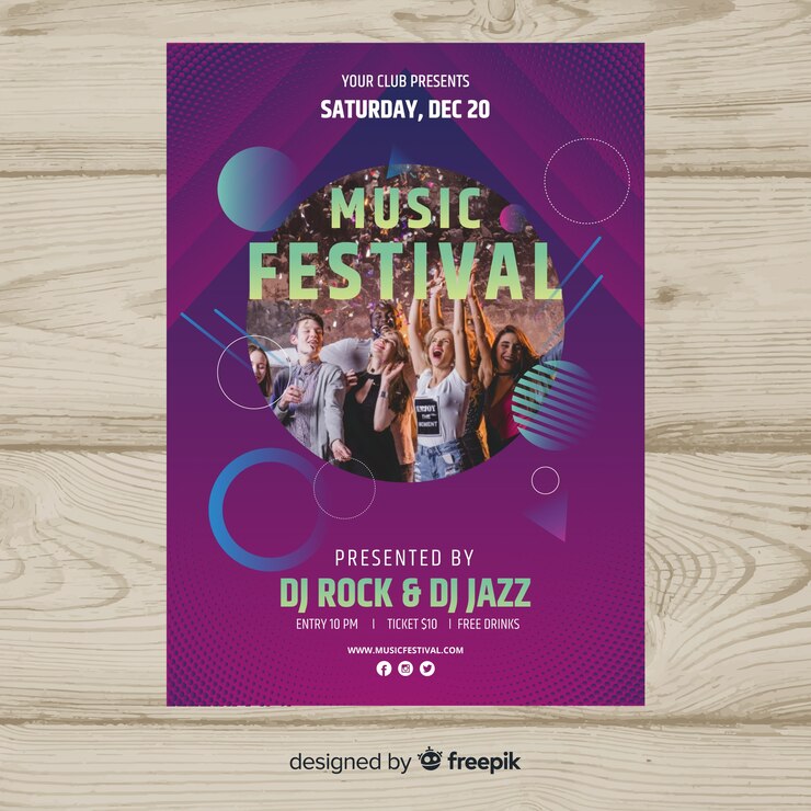Vector Gratis poster festival musik