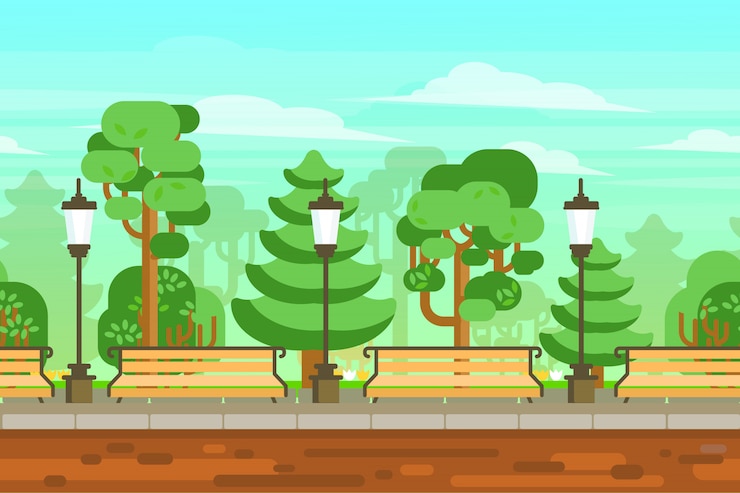 Vector Gratis poster lanskap taman musim panas