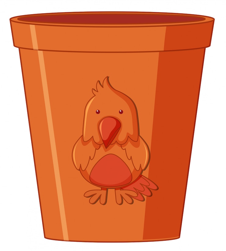 Vector Gratis pot tanaman coklat