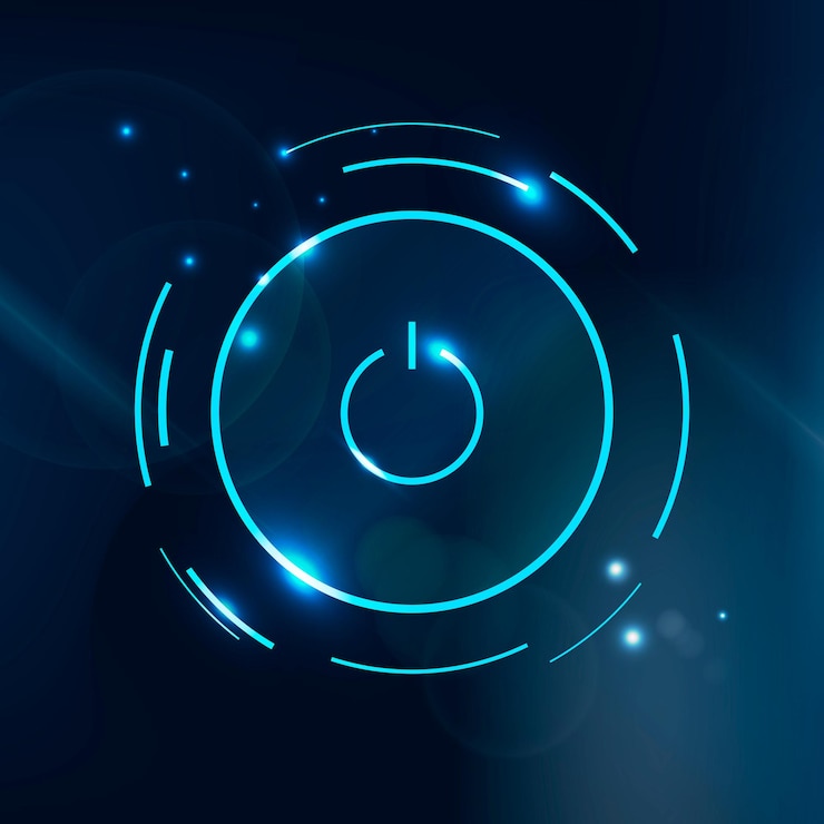Vector Gratis power button vector blue icon