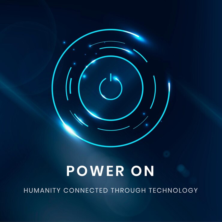 Vector Gratis power on button template digital technology