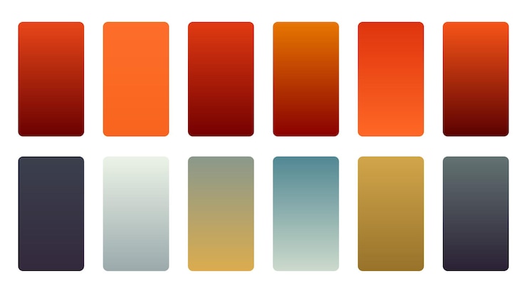 Vector Gratis precious color gradients swatch set